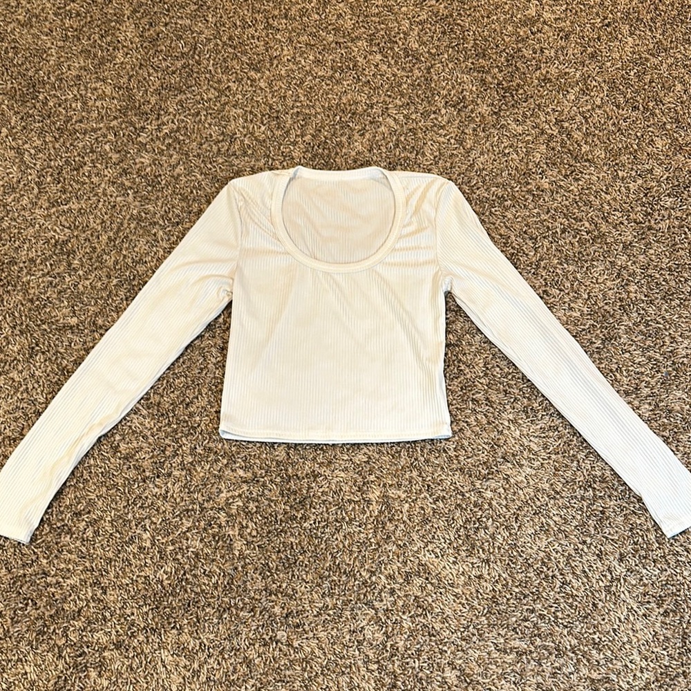 Women's White Long Sleeve Top